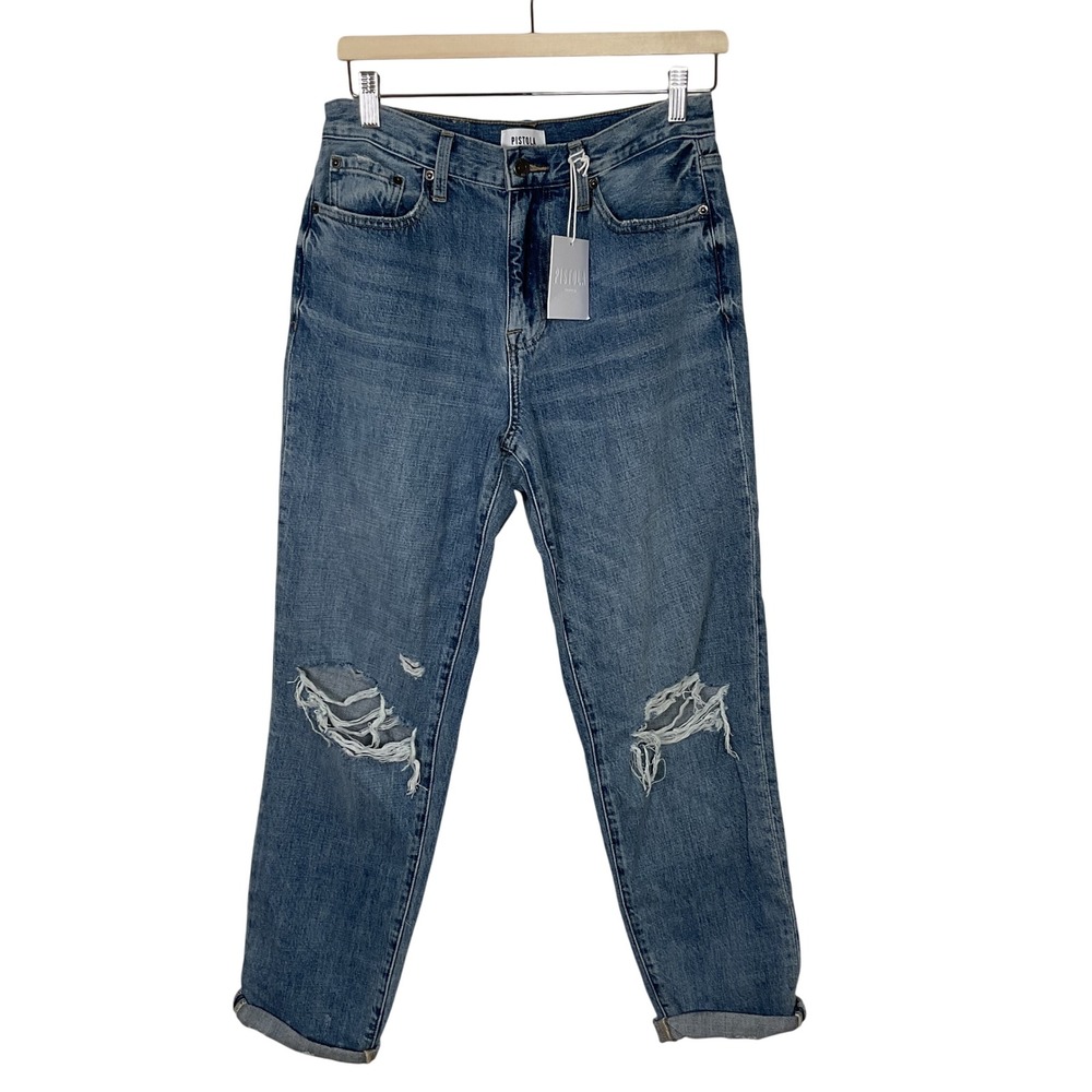 Pistola Presley High‎ Rise Relaxed Roller Distressed Jeans Size 28 Womens NWT